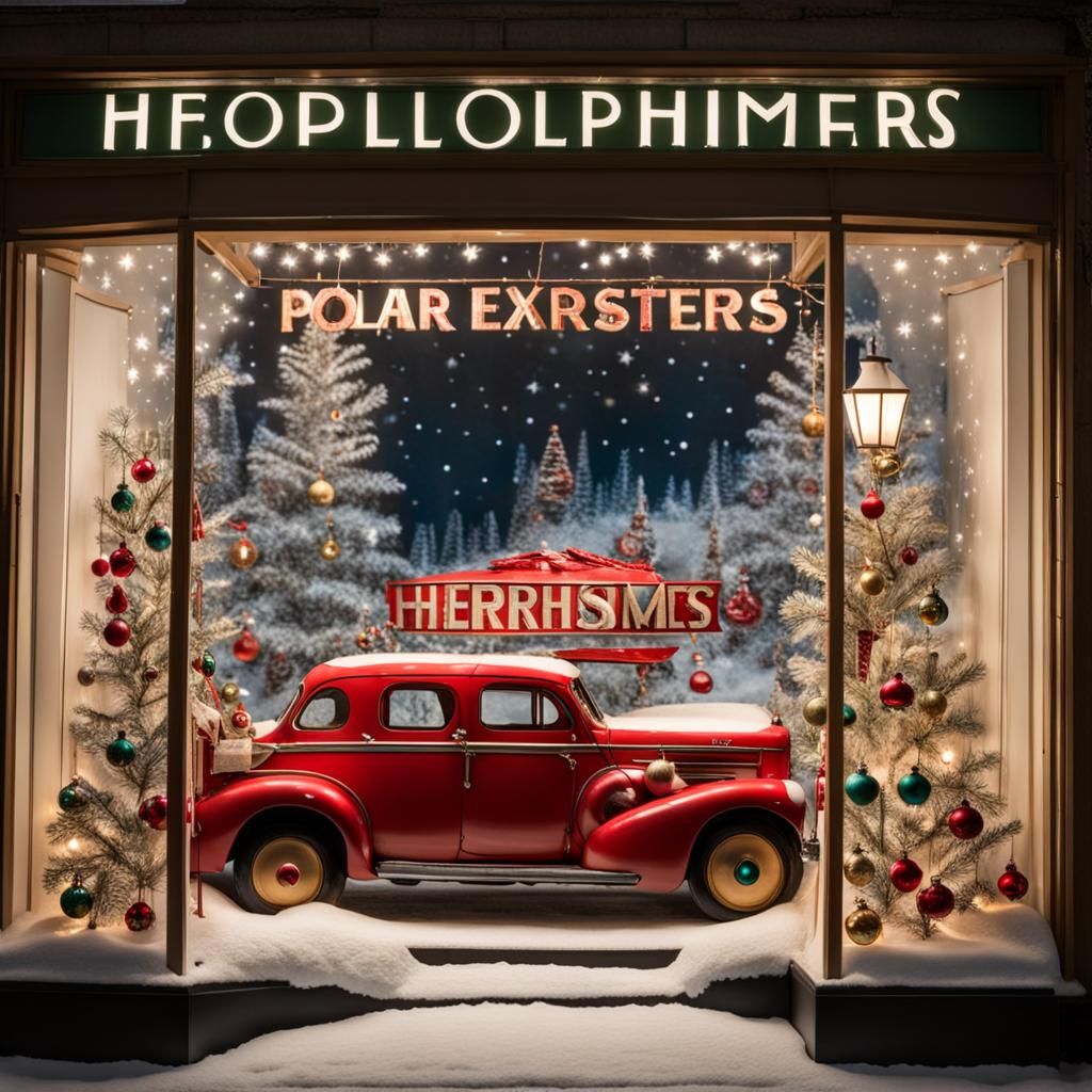 1950s Christmas Toy Display Window