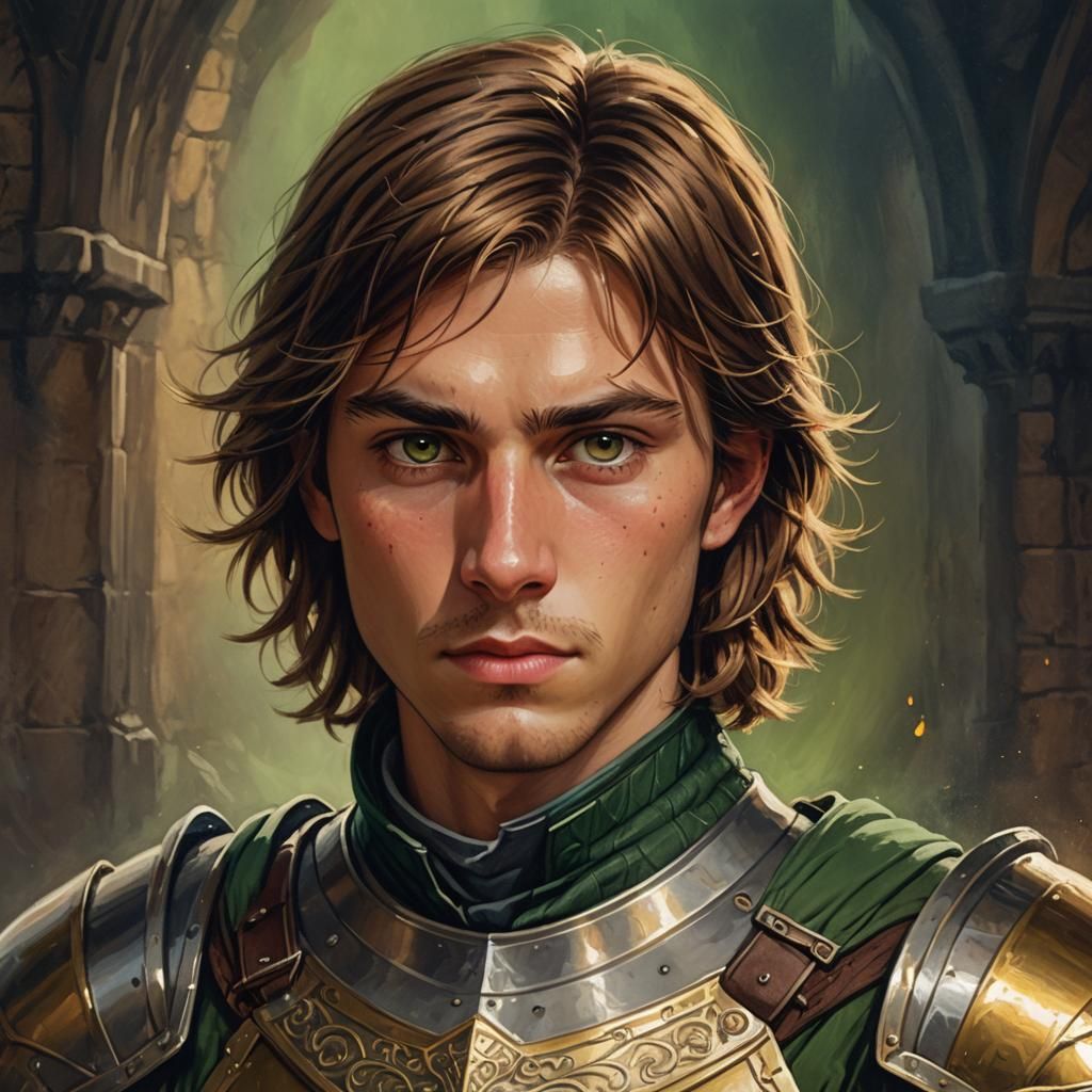 Young Soldier Portrait in Medieval Fantasy Style