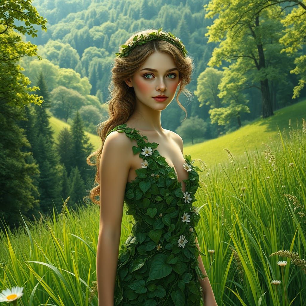 Dryad Embodies Nature's Serenity