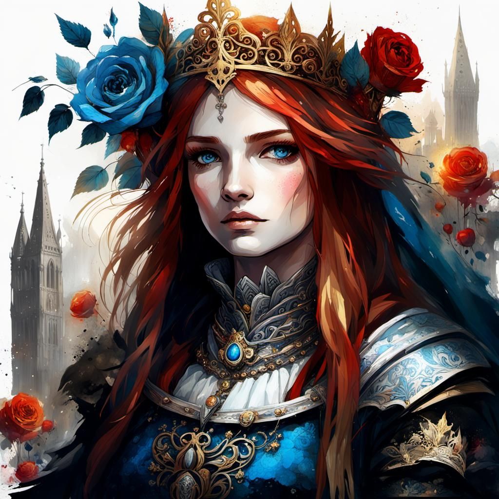 Auburn Princess in Gothic Dark Fantasy Style