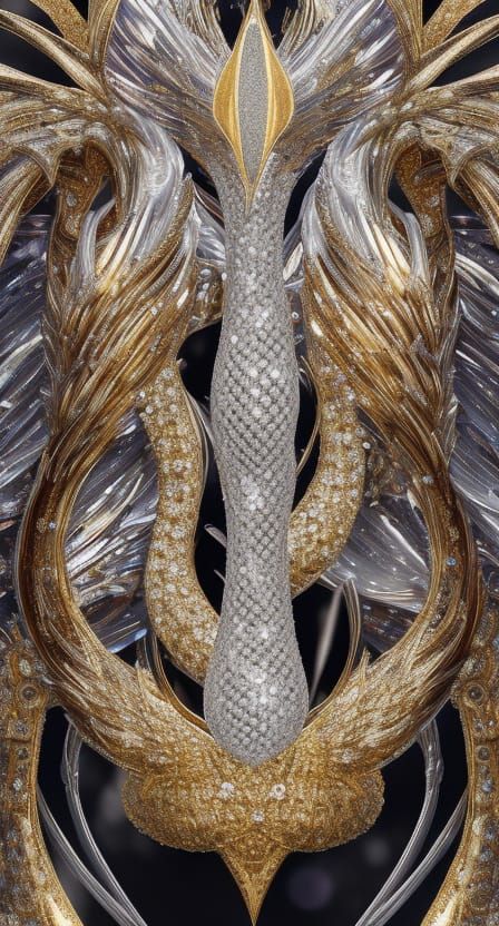 Platinum and Gold Swan with Diamond Sparks