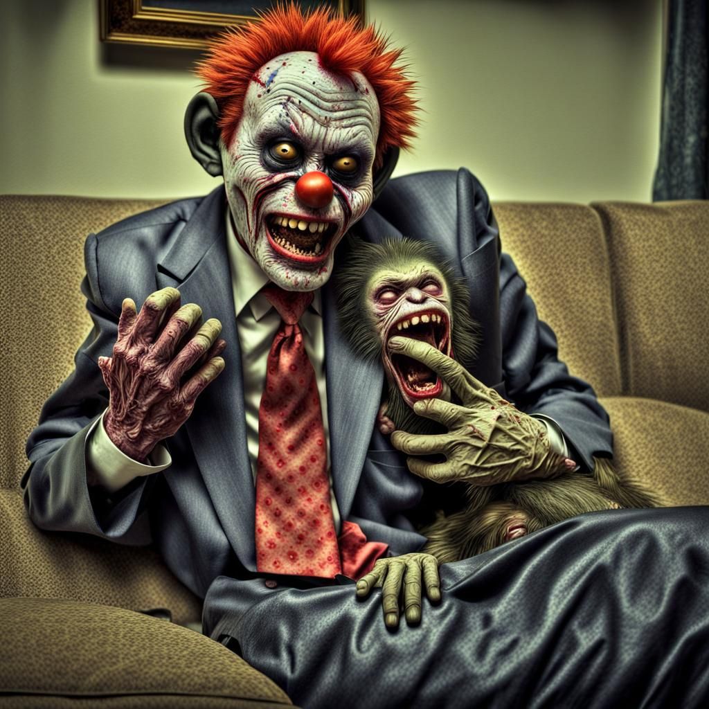 Zombie Clown Psychiatrist with Crying Patient
