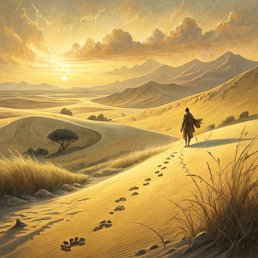 Ethereal Desert Dreams in Golden Light