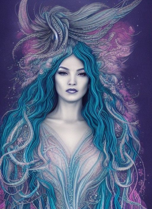 Goddess of Wind and Storms: Elaborate Engraving