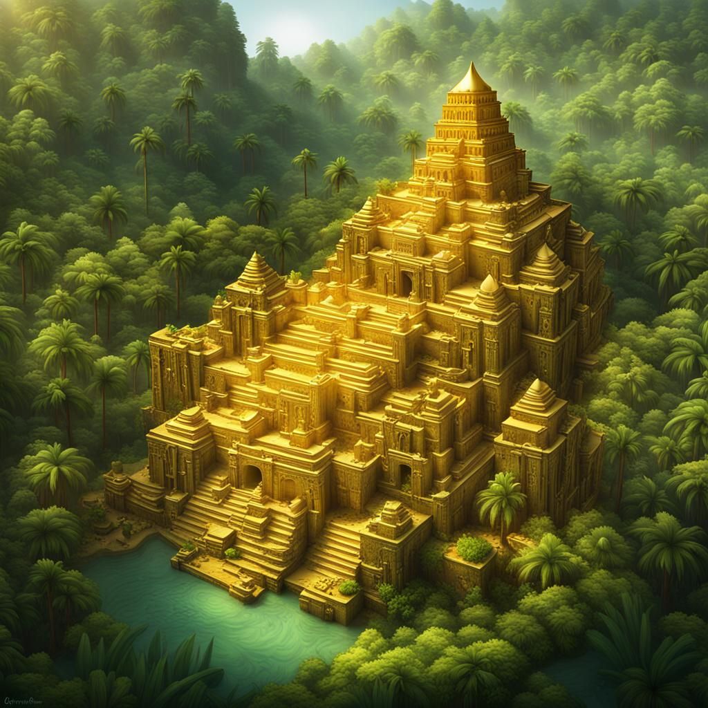 El Dorado: The Golden City in Lush Forest