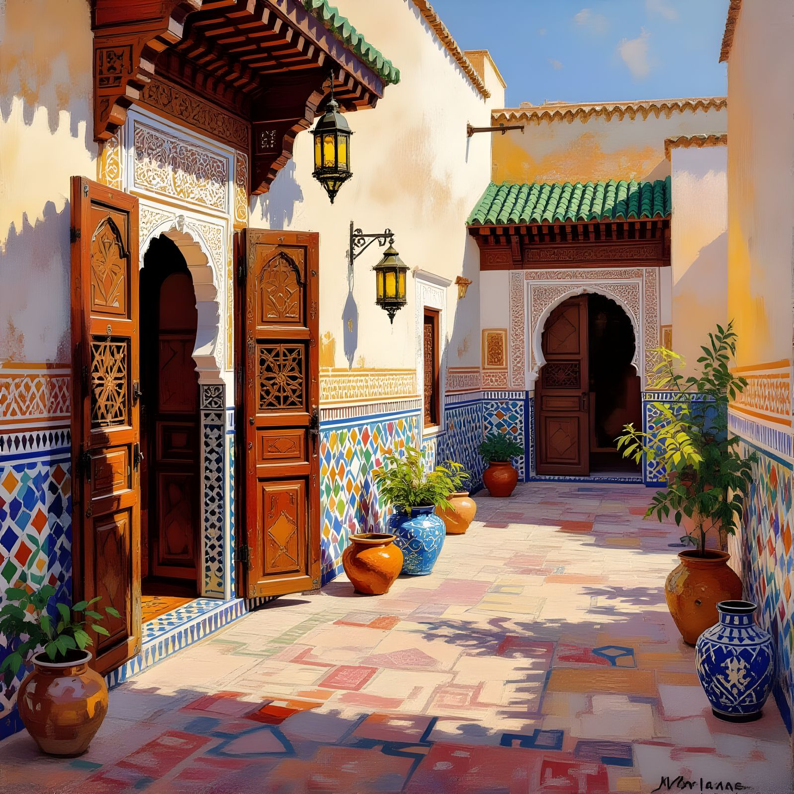 Moroccan Heritage Oil Painting