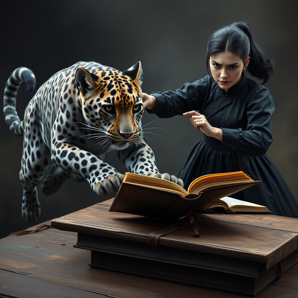 Clouded Leopard's Forbidden Book: Matte Painting Style