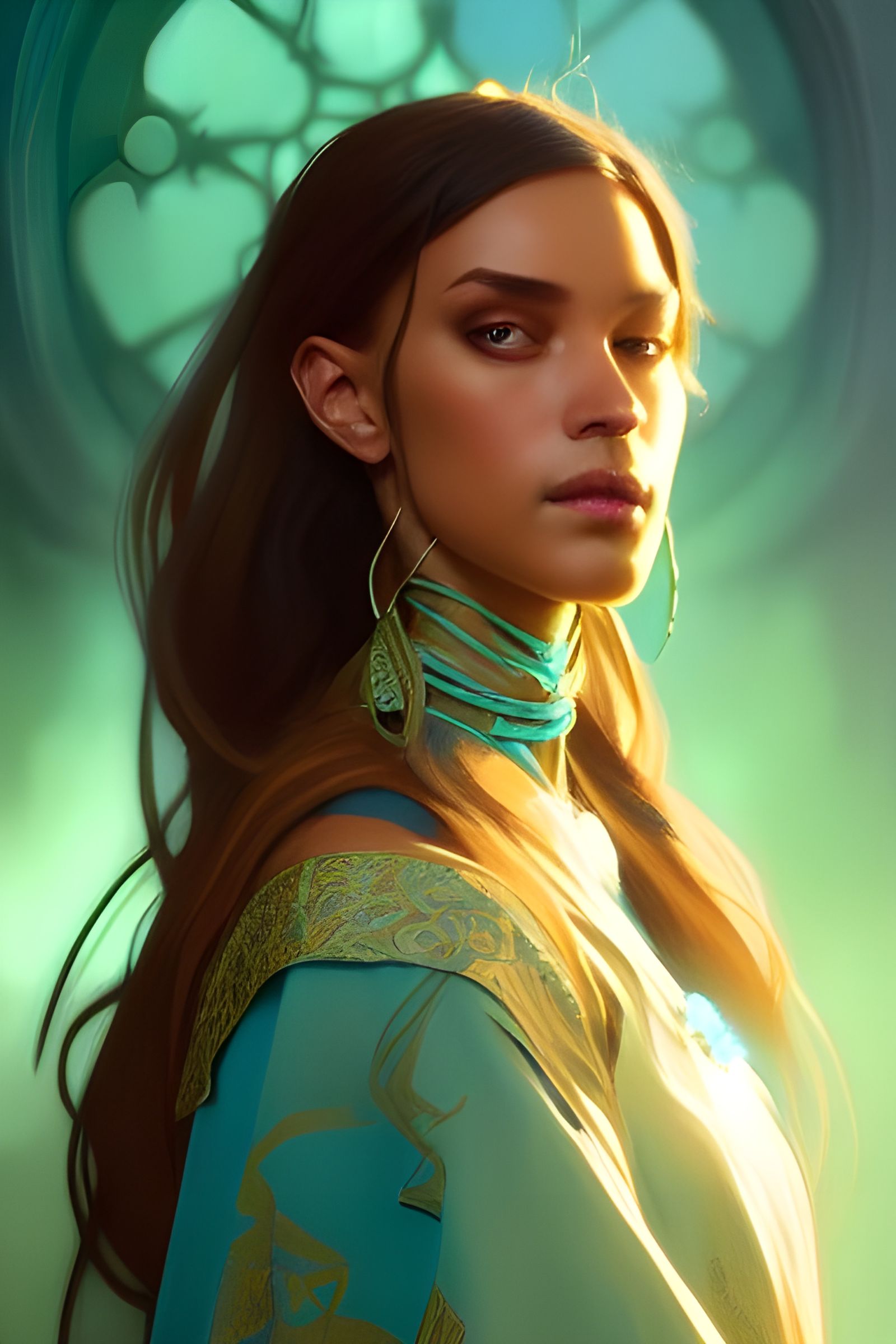 Cleric Portrait in Kinetic Pointillism Style