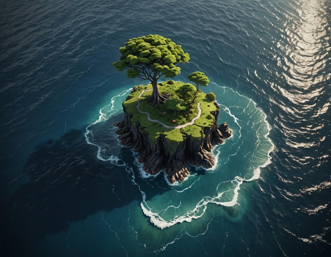 Lone Tree Island: A Detailed Matte Painting