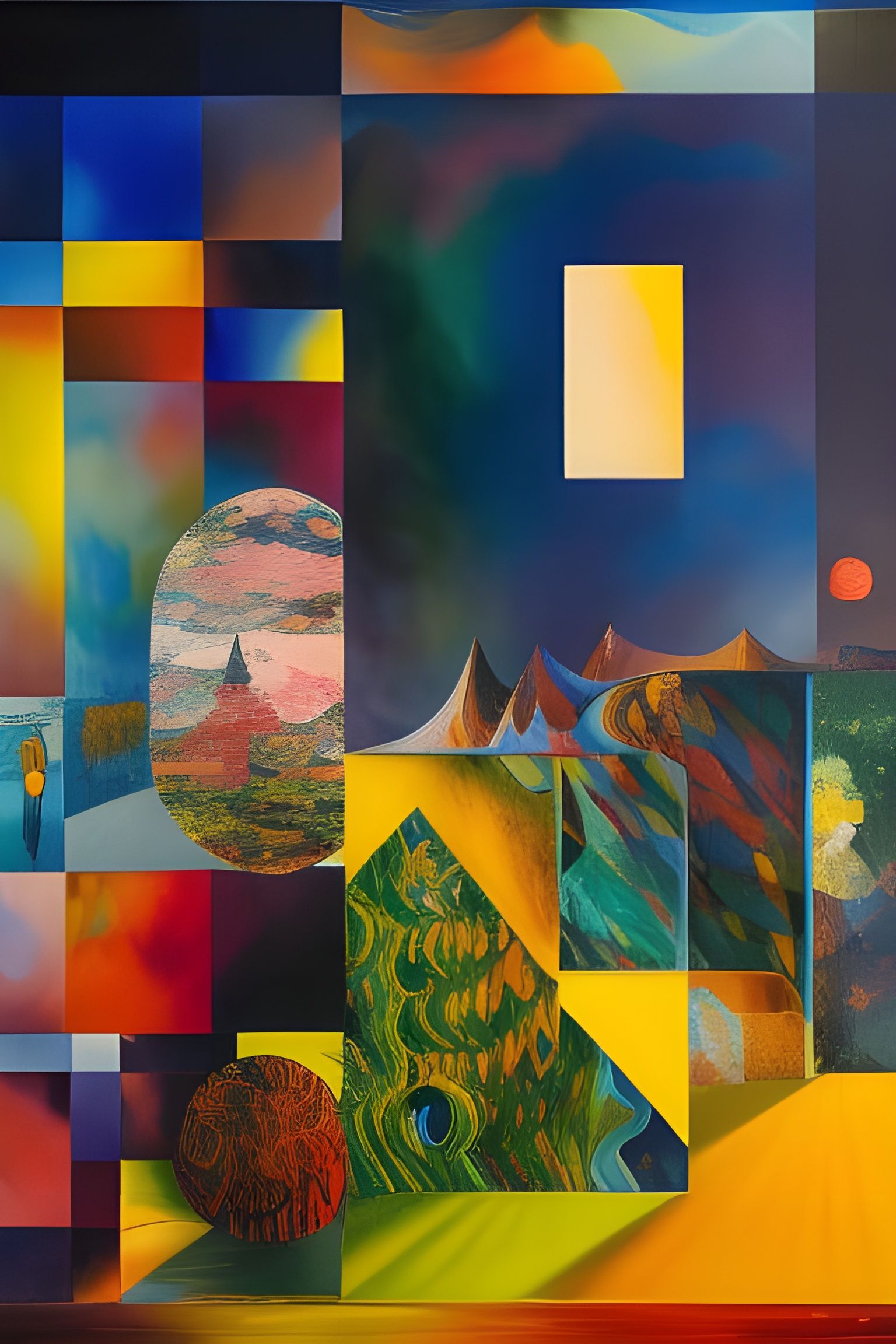 Hallucinatory Secret World, Surrealist Painting