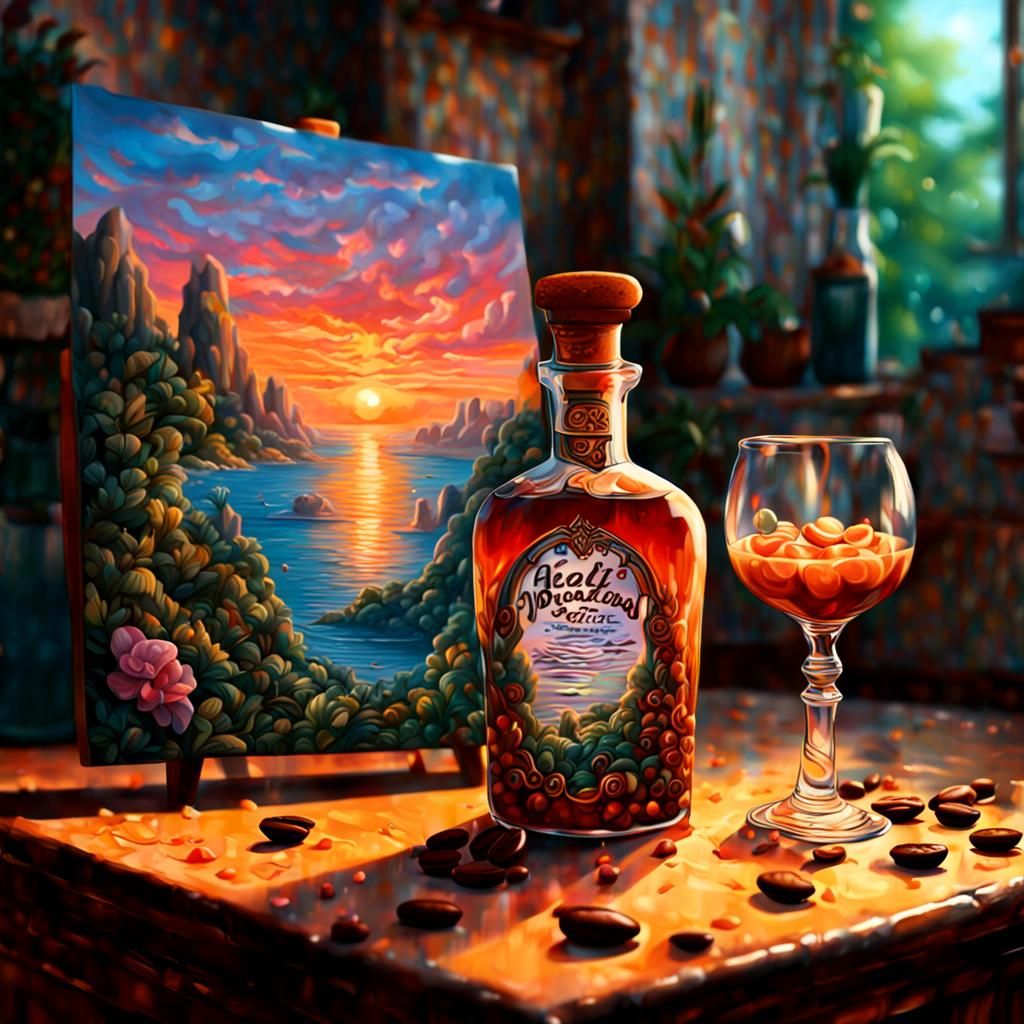 Health Coffee Potion in Olga Boznańska Style