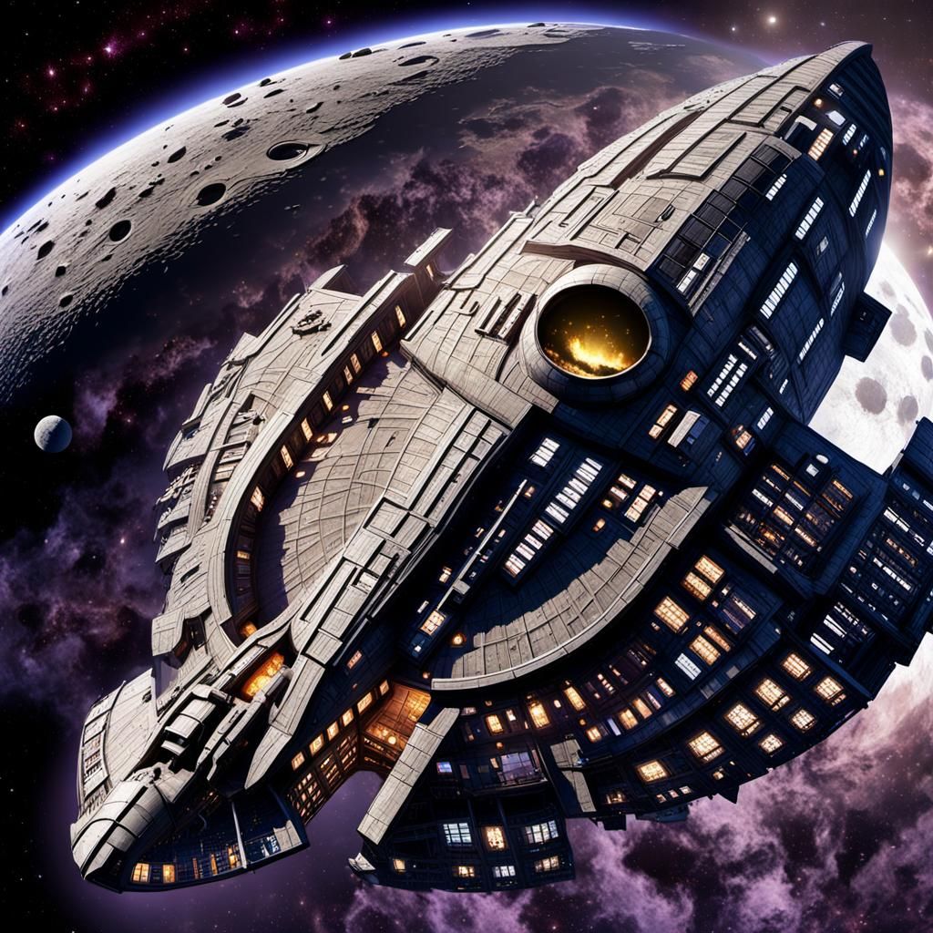 Otherworldly Moonscape in Dark Fantasy Art Nouveau Style