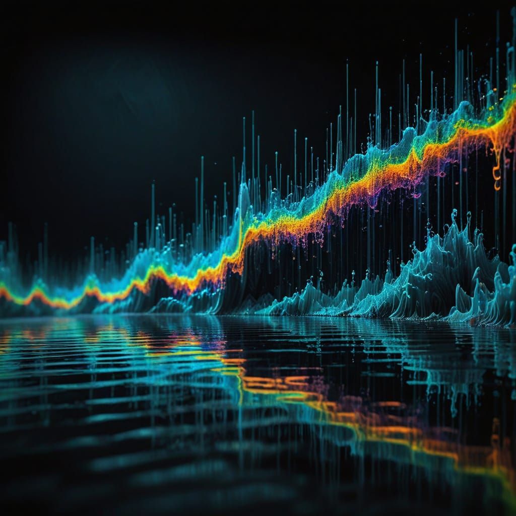 Cosmic Water Vortex in Neon Haze