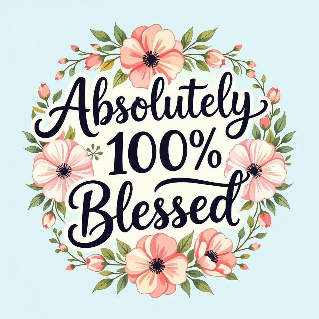 Floral T-Shirt Design with Blessed Message