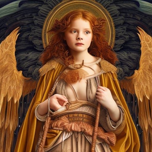 Angel with Clock in Renaissance Style