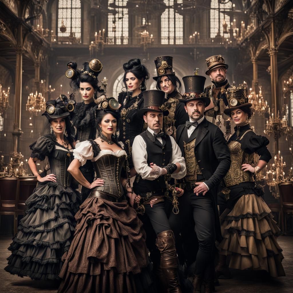 Steampunk Wedding Celebration with Dancing Lady