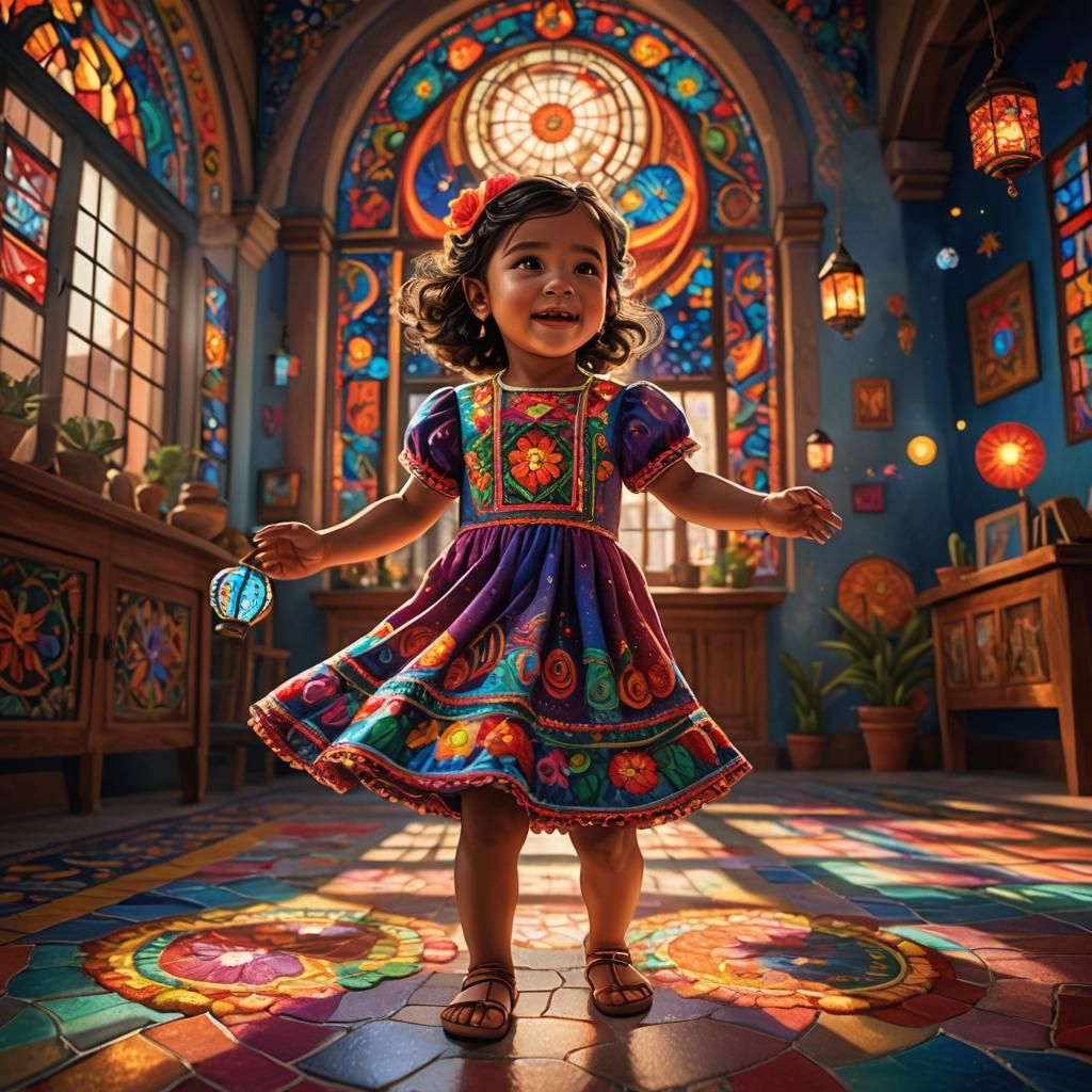 Festive Mexican Toddler Dance: Folk Art Fantasy