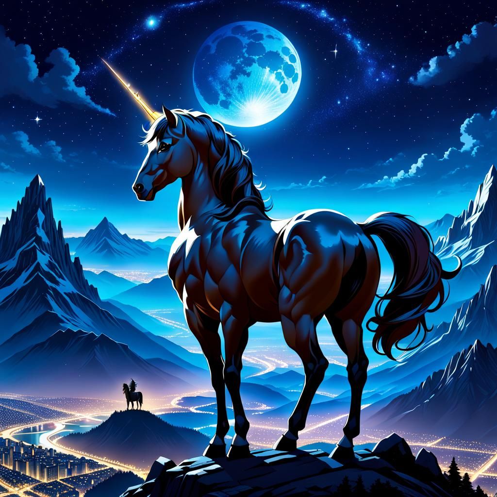 Majestic Centaur Gazing Upon Velaris City of Starlight