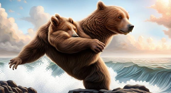 Photorealistic Bearhug in Epic Masterpiece Style