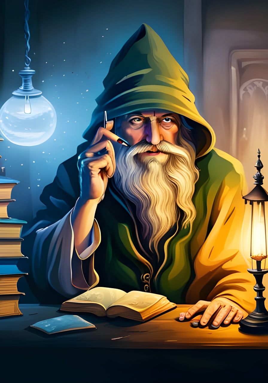 Cozy Fantasy Portrait of an Old Hermit