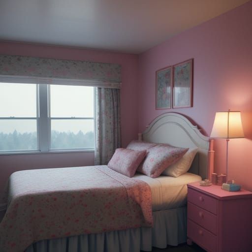 Ethereal Girl in Lace Fabric, Captured in Cinematic Film Sti...