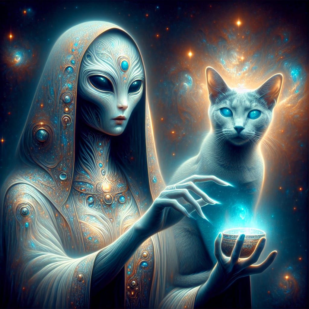 Alien Priestess: A Cat-Human Magic Ritual