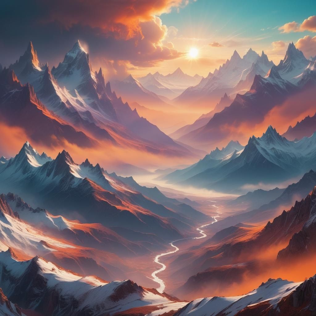 Mystical Valley: Panoramic Landscape in Matte Painting Style
