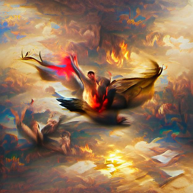 Lucifer's Dramatic Fall: A Renaissance-Style Digital Paintin...