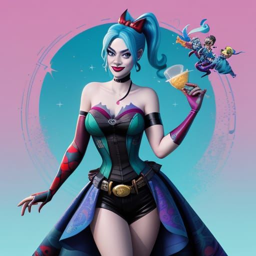 Harley Quinn as Disney Princess in Pixar Animation