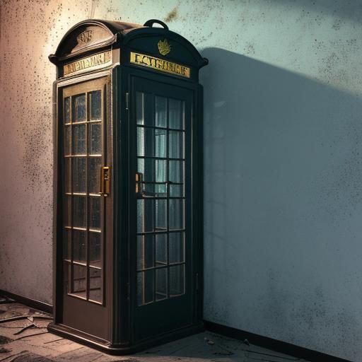 Surreal Teenager in Abandoned Phone Booth