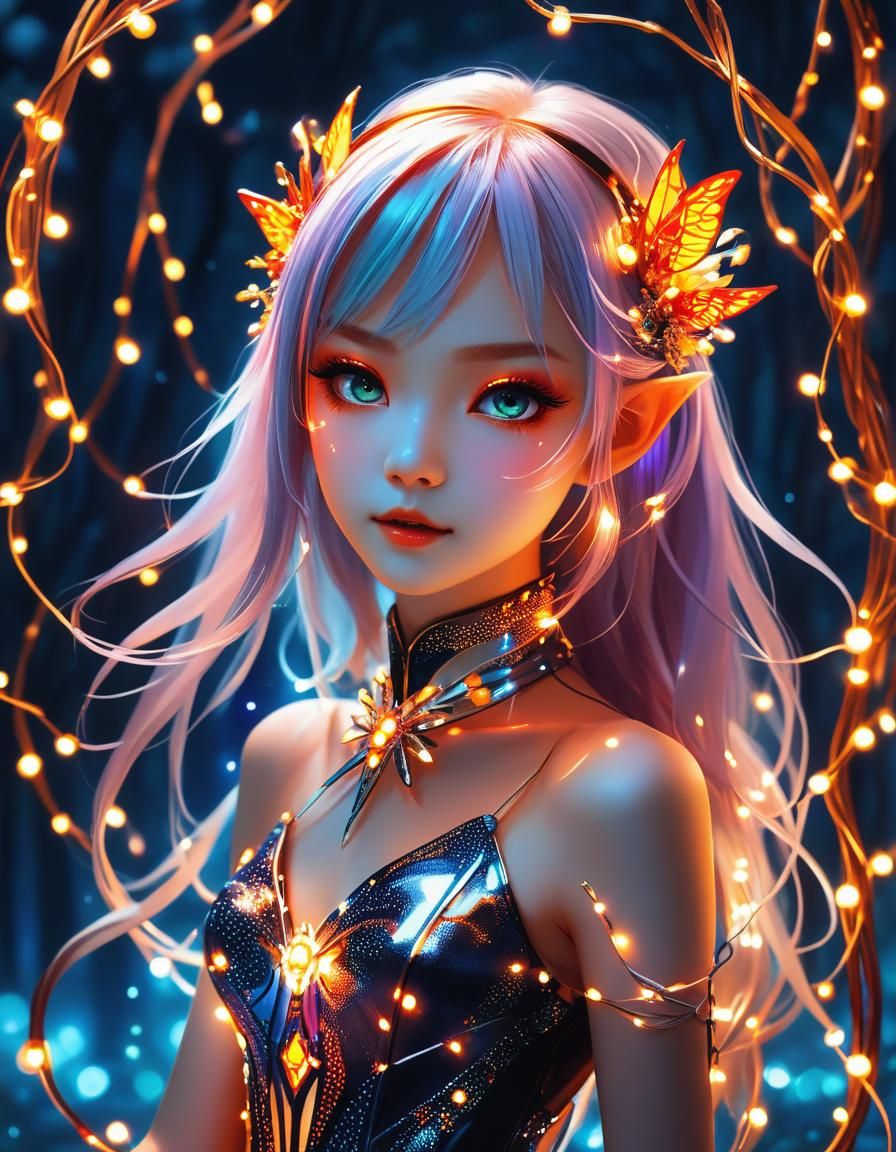 Fairypunk Fairy with Electroluminescent Lights