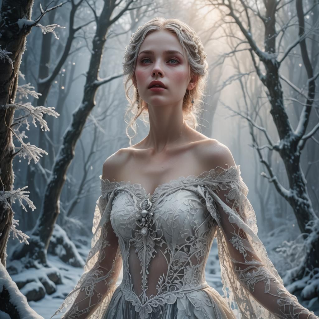 Ethereal Woman in Baroque Fantasy Forest