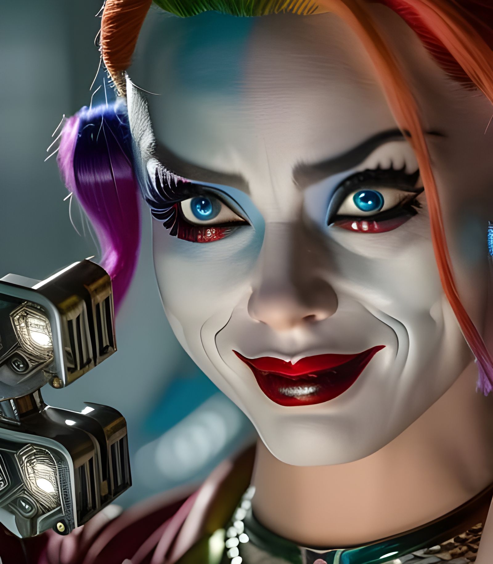 Harley Quinn: Mischievous Grin in Gotham City