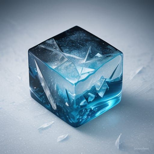 Epic Block of Ice with Glistening Rose