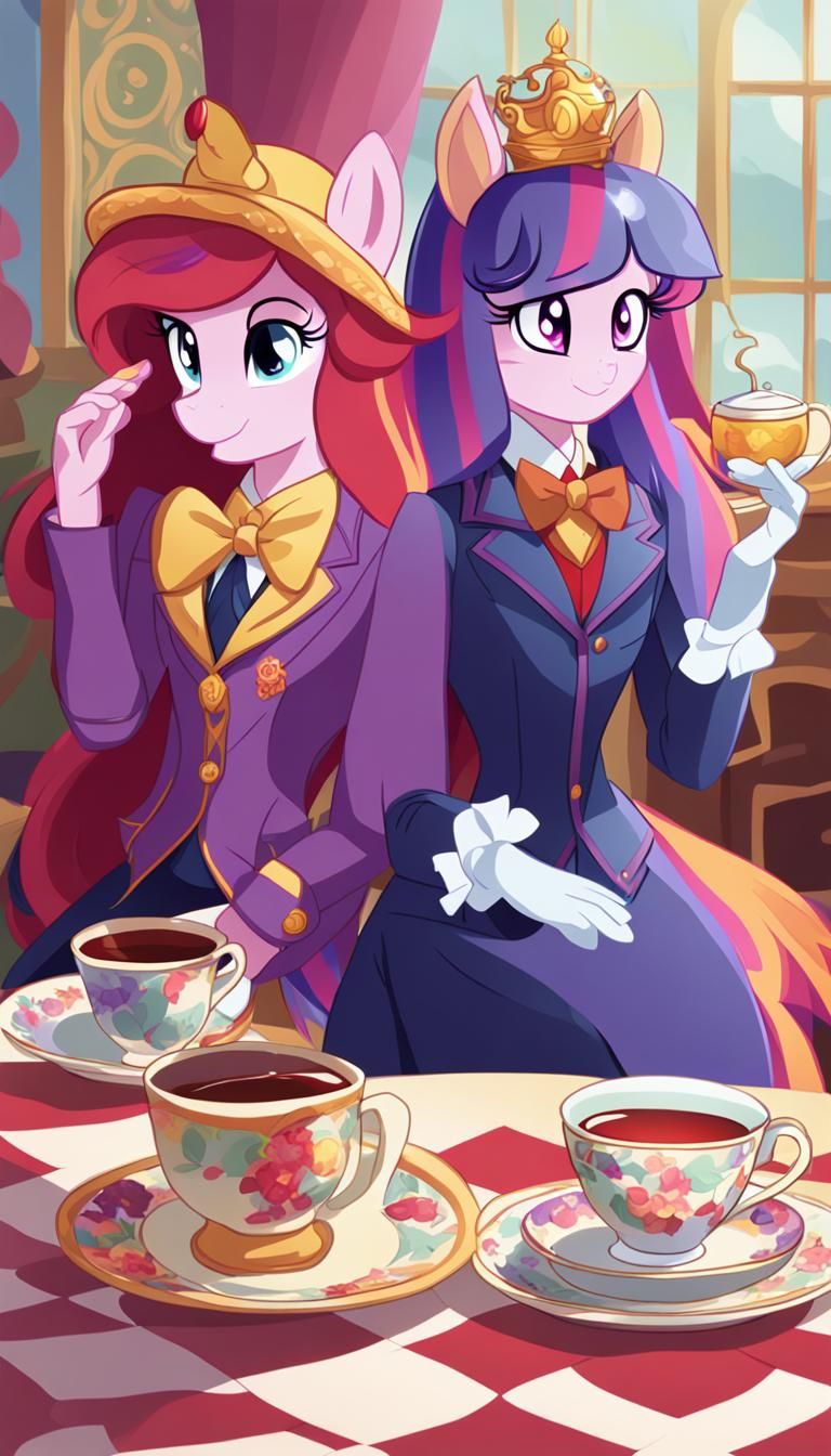 Edwardian Ladies Twilight Sparkle Hypnotized at Tea