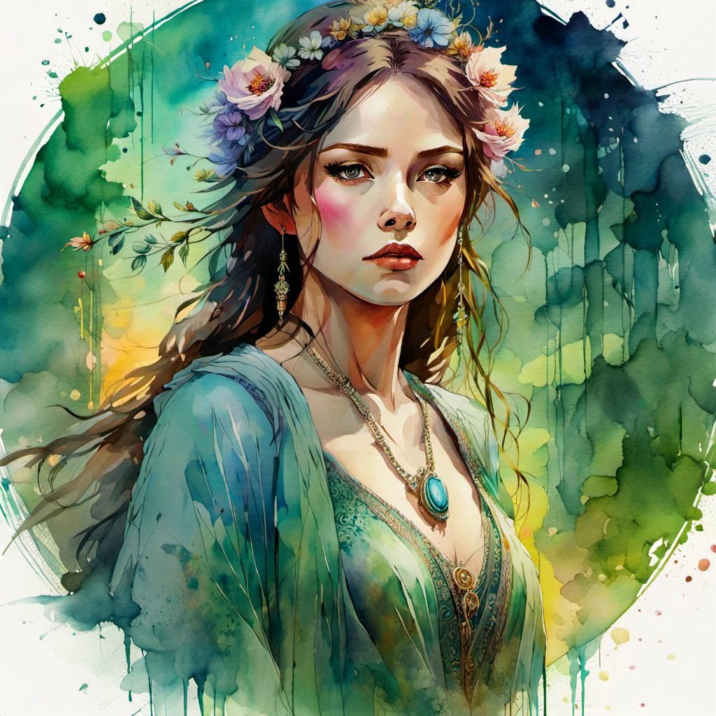 Young Lovely Women in a dream world