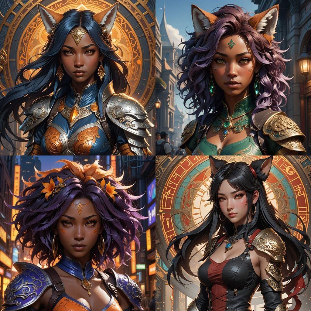 African American Teenage Kitsune Girl in Final Fantasy Tifa....