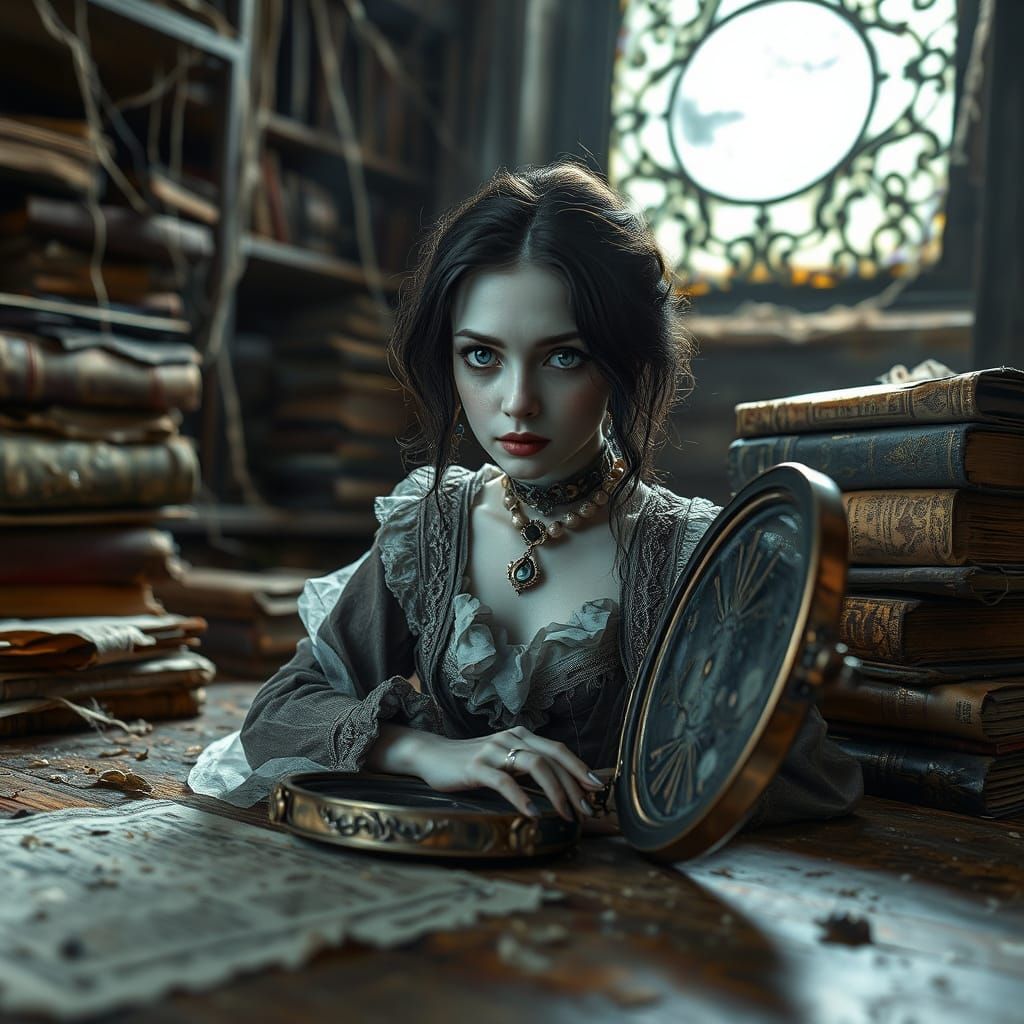 Ethereal Victorian Ghost Portrait in Locket