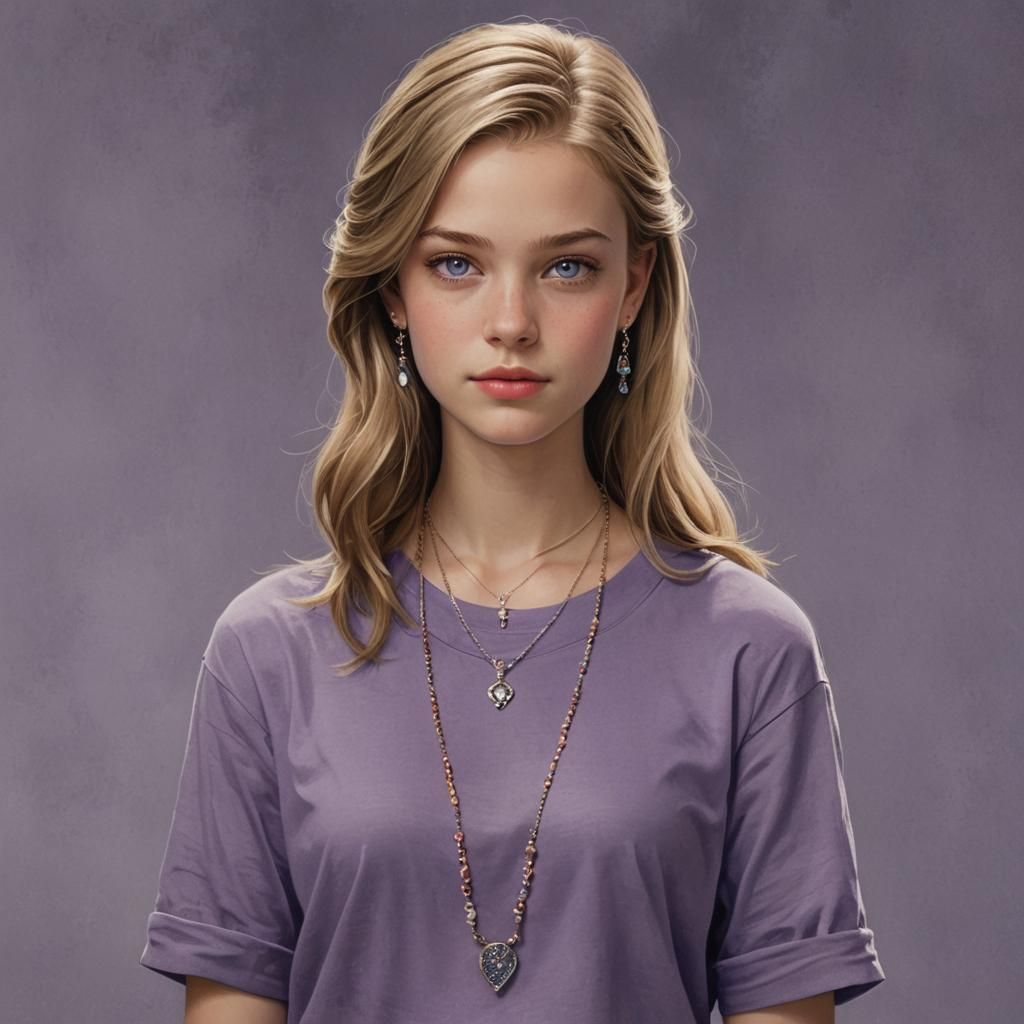 Teenage Girl in Lavender Attire