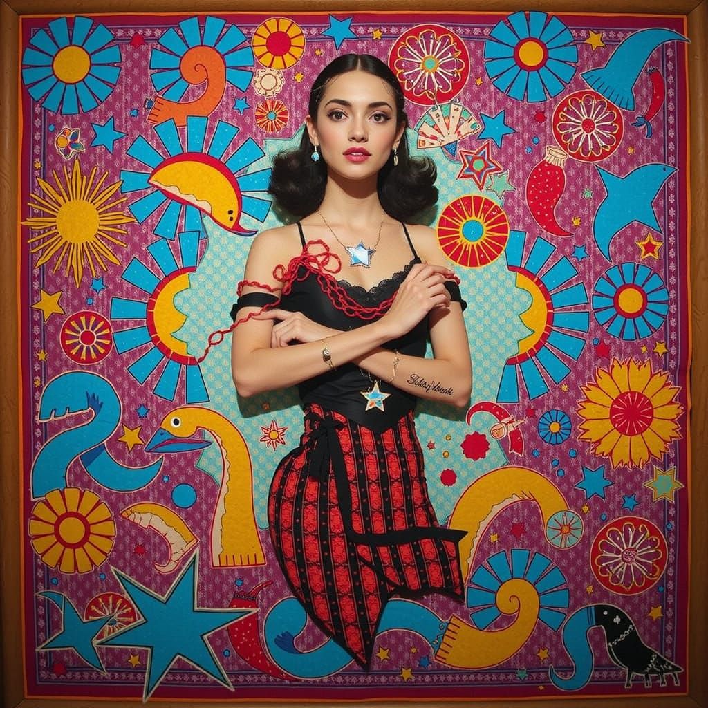 Abstract Swirls of Red and Crimson