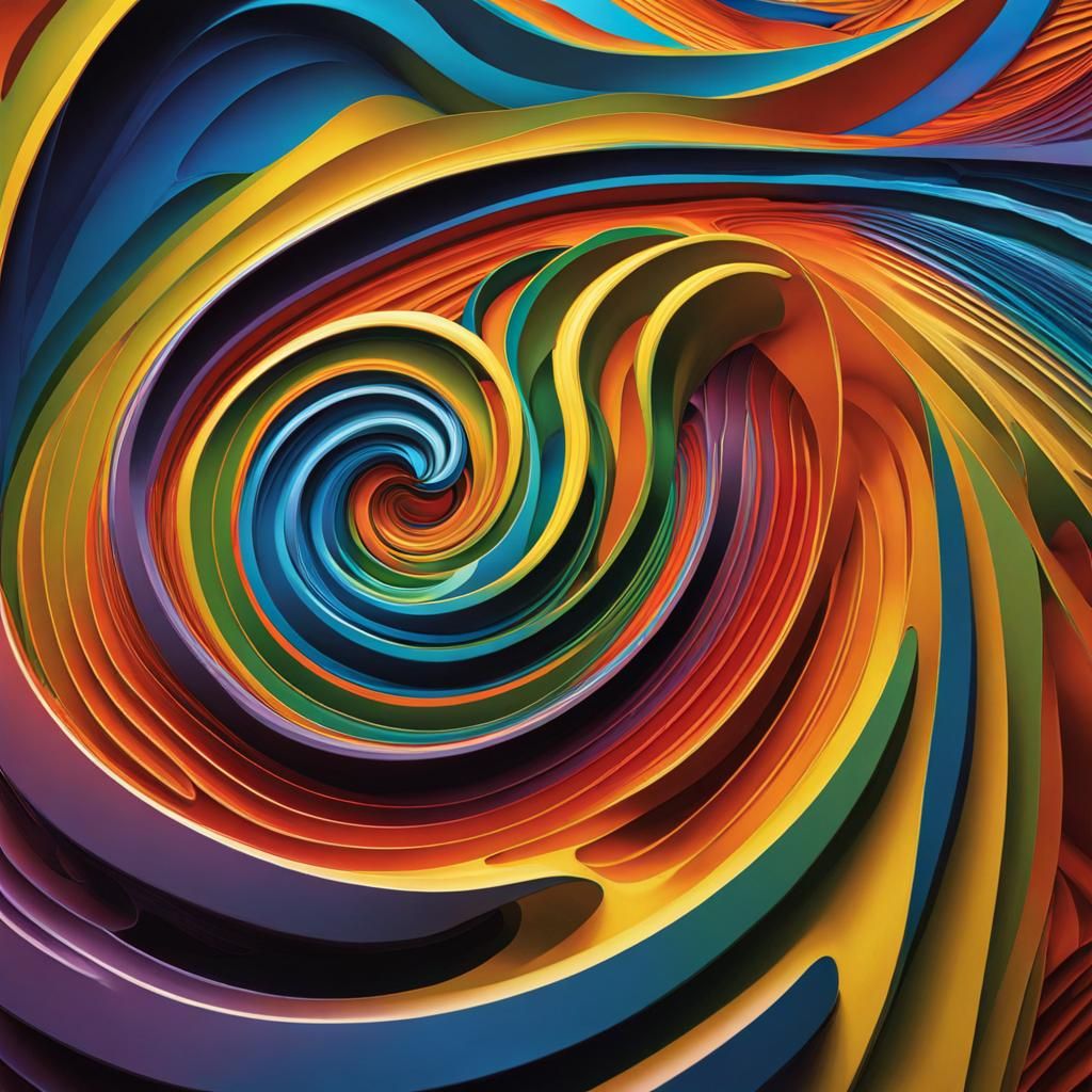 Photorealistic Abstract Fractal in Impasto Style