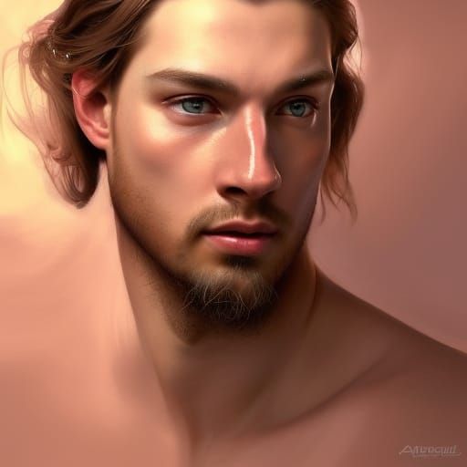 Whimsical Man Portrait in Soft, Misty Lighting