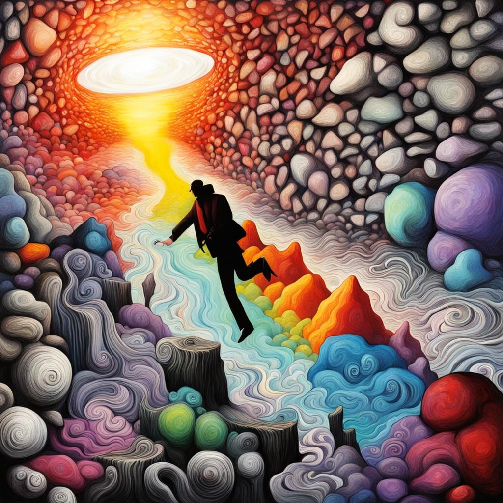 Surreal Cavern of the Mind: AI Generated Image