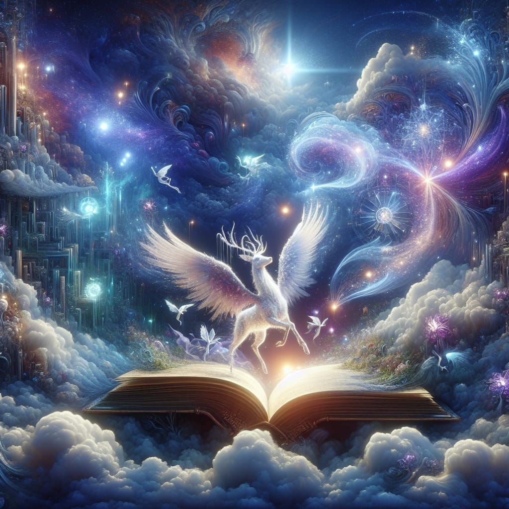 Magical Book Opens to Forest Dreamscape