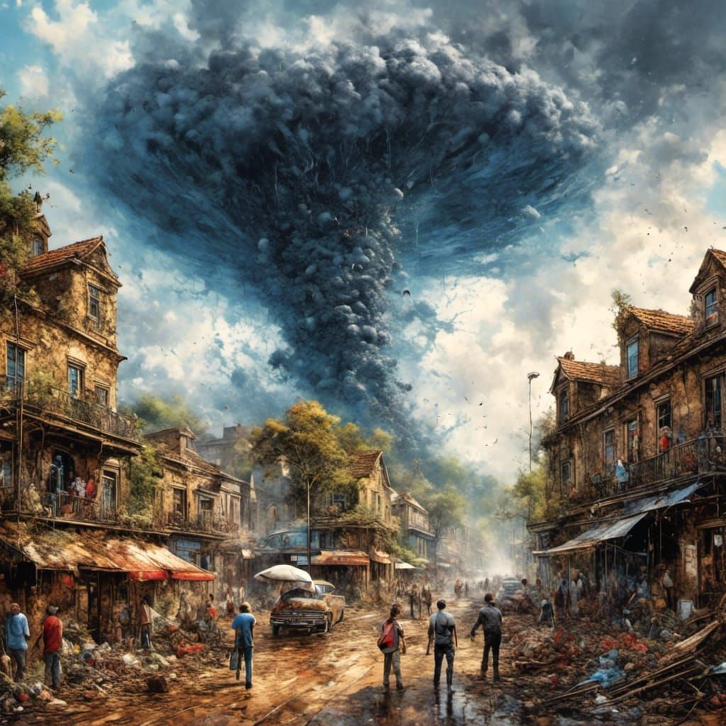 Spectacular Skeletal Tornado in Graffiti Style