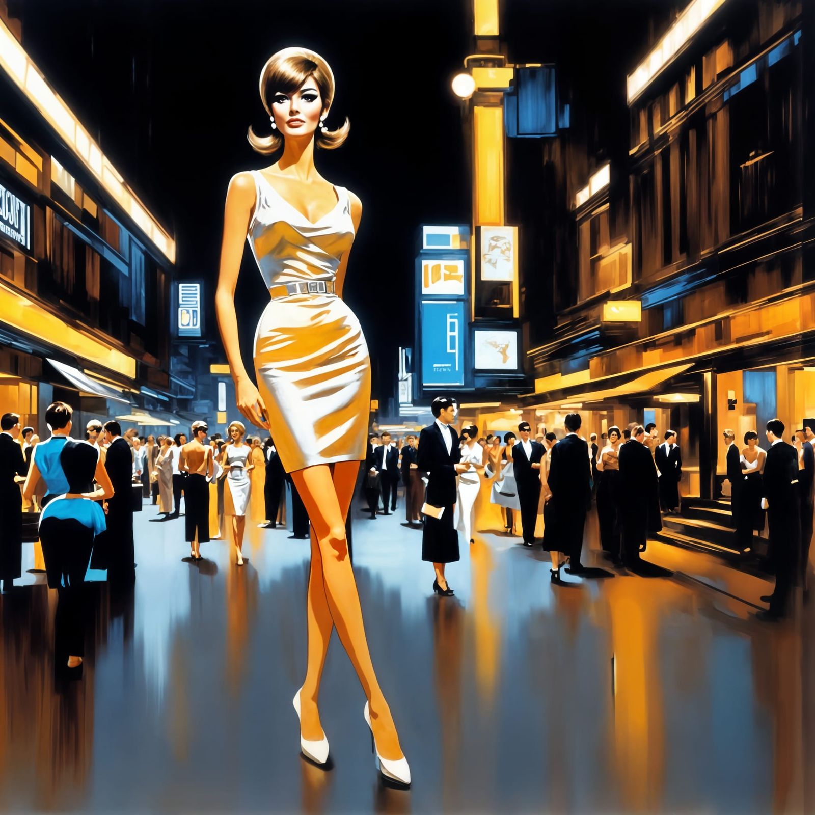 1960s Las Vegas Glamour Woman on Fremont Street
