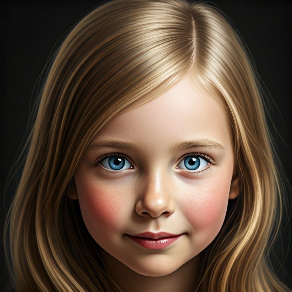 Gentle Portrait of a Bright Young Girl