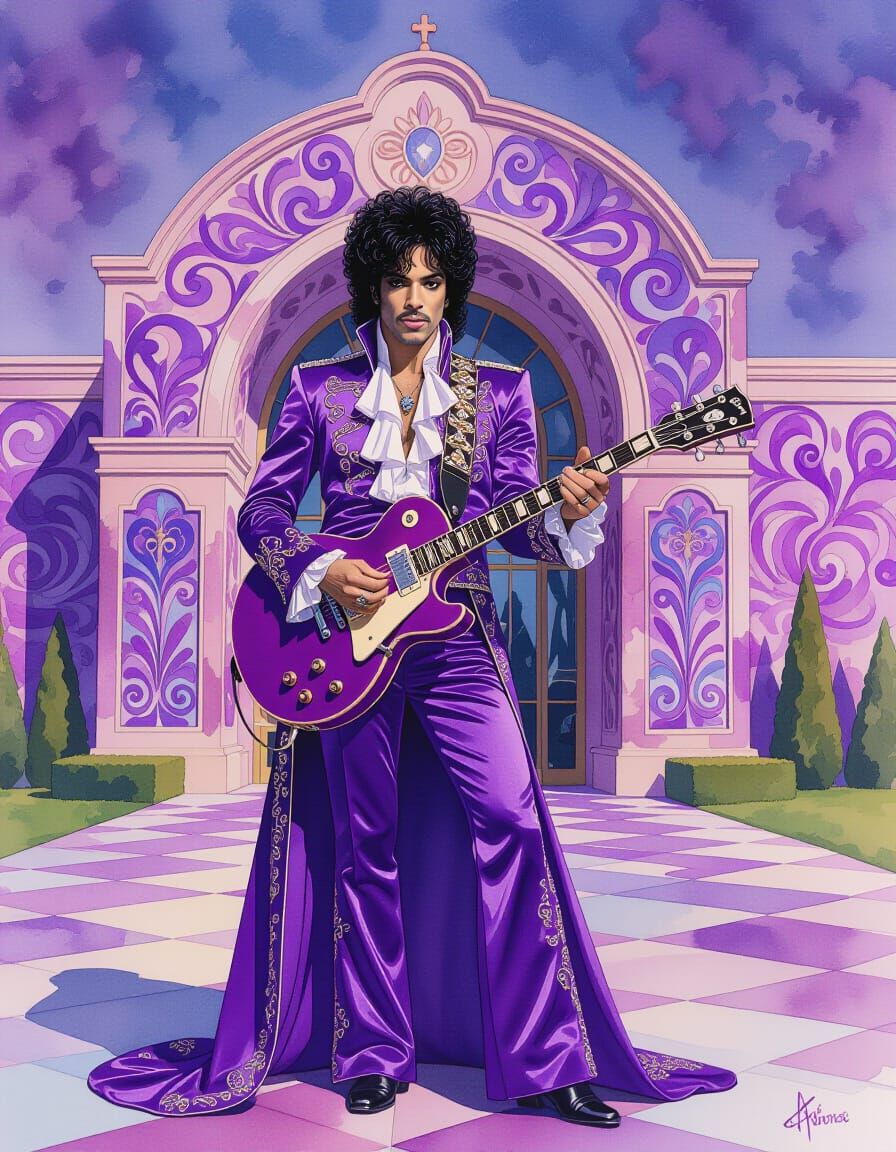 Prince in Watercolor at Paisley Park