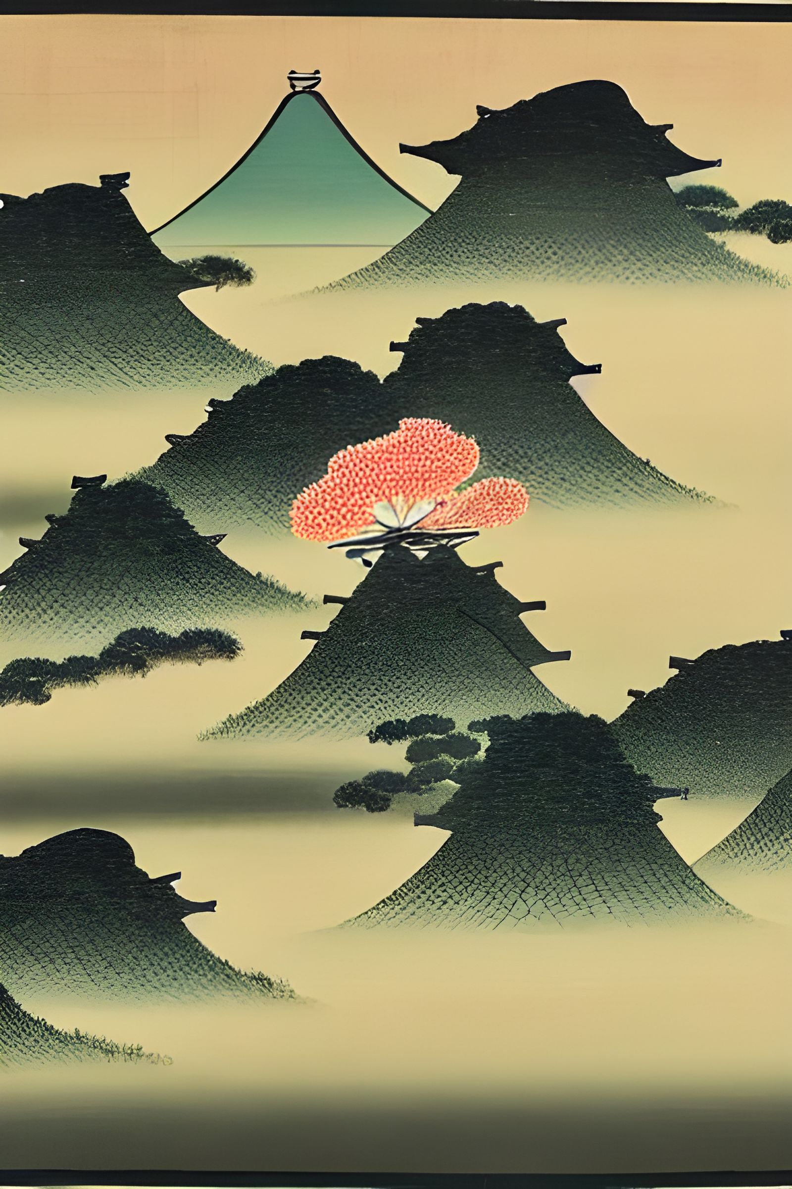 Japanese Landscape in Watanabe Seitei Style