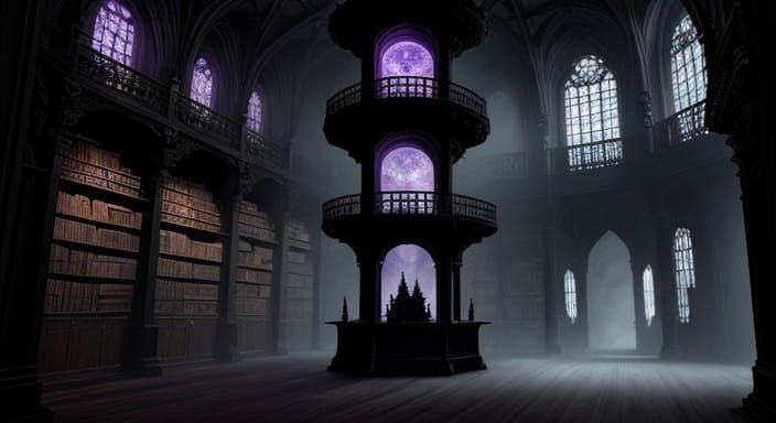 Dark, Mystical Book Repository in Rich Plum Hues